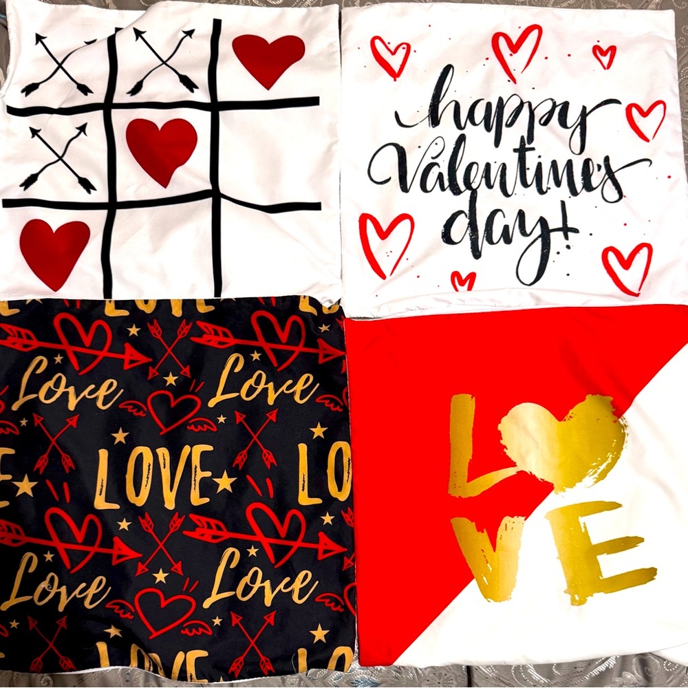 Valentine's Day Love Pillow Covers Set 18x18
